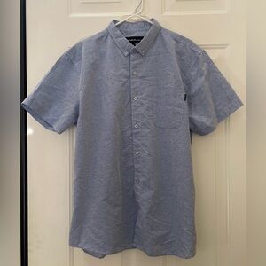 Molokai Surf Co Men's Size 2XL Ocean Blue Short Sleeve Button Front Shirt Crisp